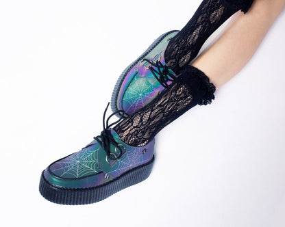V3166 Midnight Chameleon Spiderweb Glow Viva Mondo Creeper Green/Purple/Blue T.U.K. Shoes