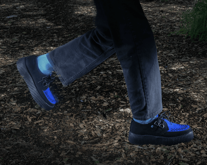 V3182 Black & Cobalt Blue Viva Mondo Creeper Black/Blue T.U.K. Shoes
