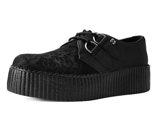 V3164 Black Lace Viva Mondo Creeper Black T.U.K. Shoes