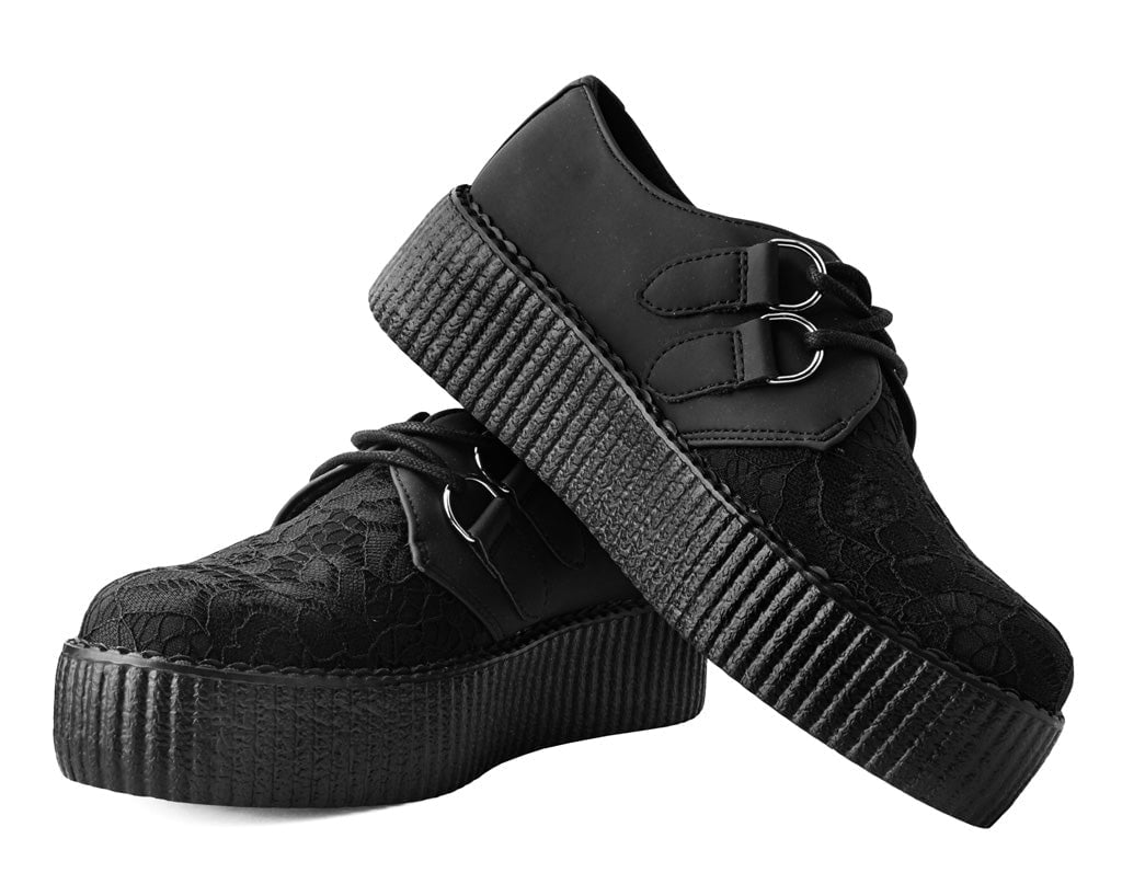 V3164 Black Lace Viva Mondo Creeper Black T.U.K. Shoes