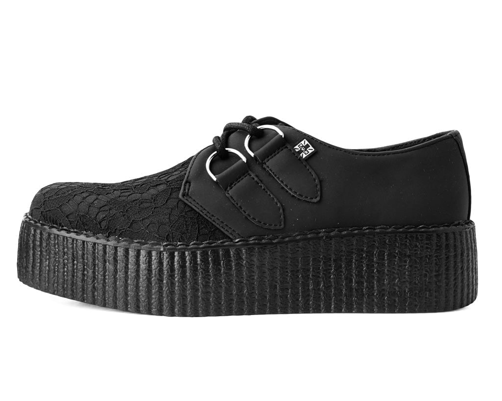 V3164 Black Lace Viva Mondo Creeper Black T.U.K. Shoes
