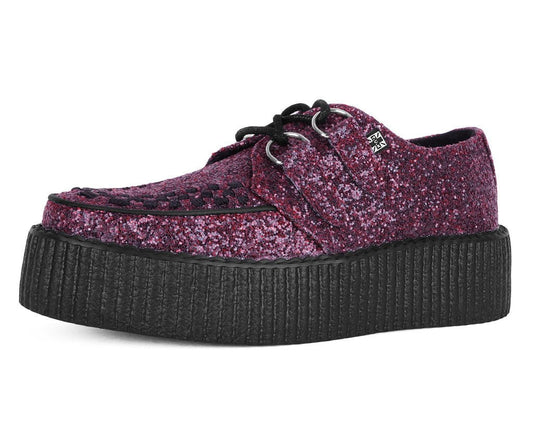 V3234 Burgundy Glitter Viva Mondo Creeper Burgundy T.U.K. Shoes
