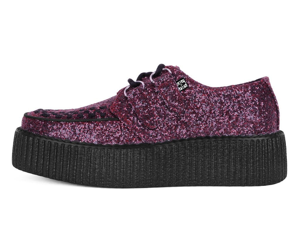V3234 Burgundy Glitter Viva Mondo Creeper Burgundy T.U.K. Shoes