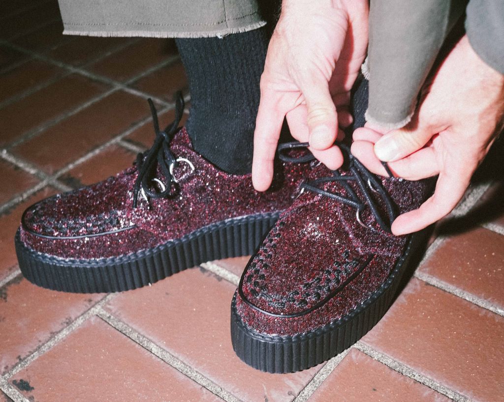 V3234 Burgundy Glitter Viva Mondo Creeper Burgundy T.U.K. Shoes
