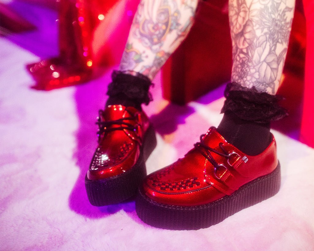 V3256 Red Patent Viva Mondo Creeper Red T.U.K. Shoes