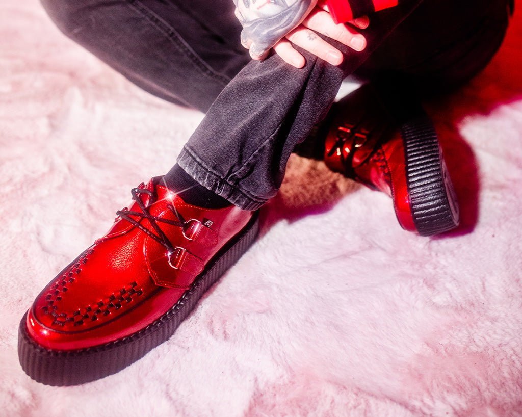 V3256 Red Patent Viva Mondo Creeper Red T.U.K. Shoes