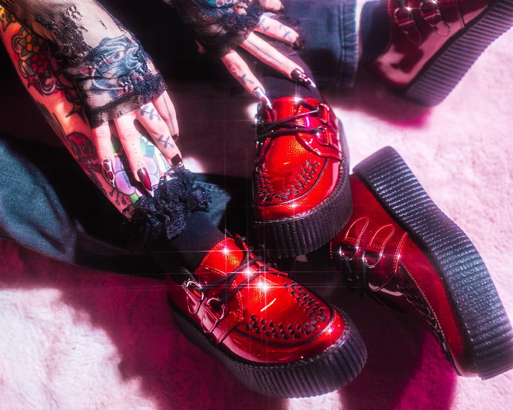 V3256 Red Patent Viva Mondo Creeper Red T.U.K. Shoes