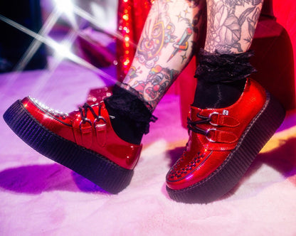 V3256 Red Patent Viva Mondo Creeper Red T.U.K. Shoes