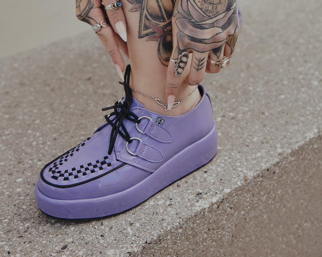 A3217 Purple Liquid Viva Mondo Creeper Purple T.U.K. Shoes