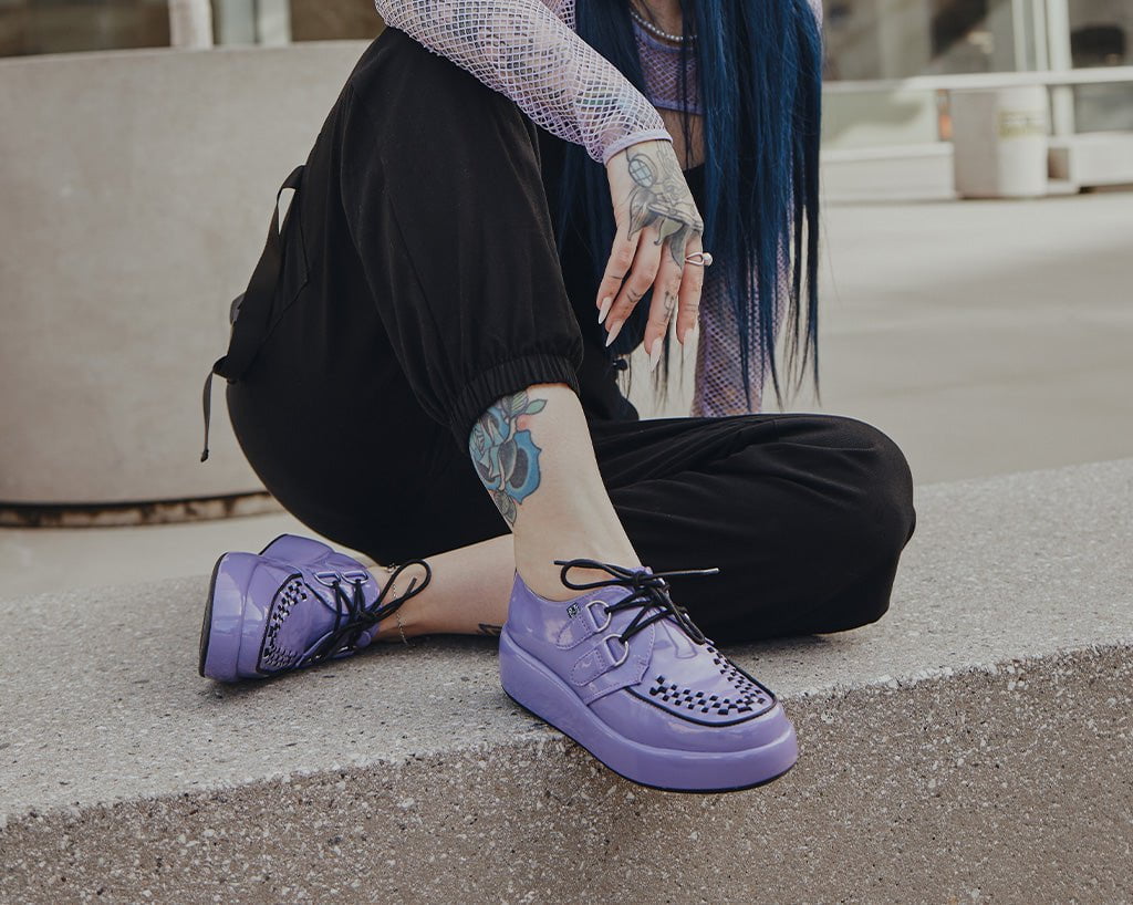 A3217 Purple Liquid Viva Mondo Creeper Purple T.U.K. Shoes