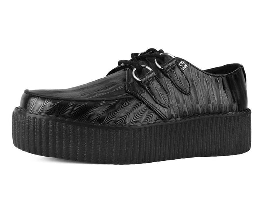 V3204 Black Wavy Patent Viva Mondo Creeper Black T.U.K. Shoes