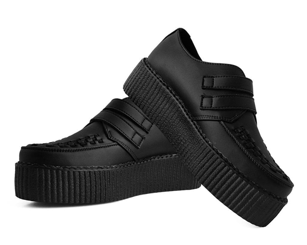 V9743 Black TUKskin™ 2-Buckle Skull Creeper  T.U.K. Shoes