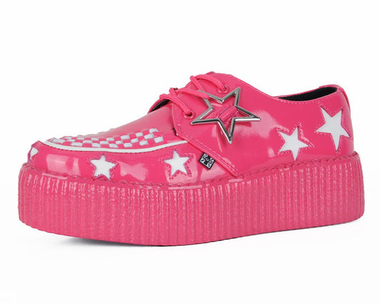 V3265 Pink & White Star Viva Mondo Creeper Pink/White T.U.K. Shoes