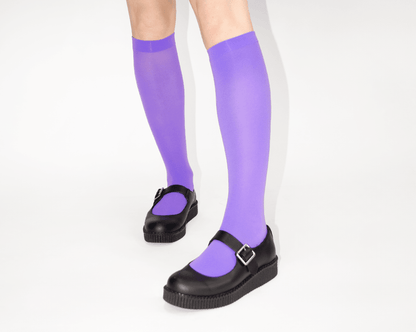 TSK1166 Purple Knee-High Nylon Mesh Sock TSK1166-OS  T.U.K. Shoes