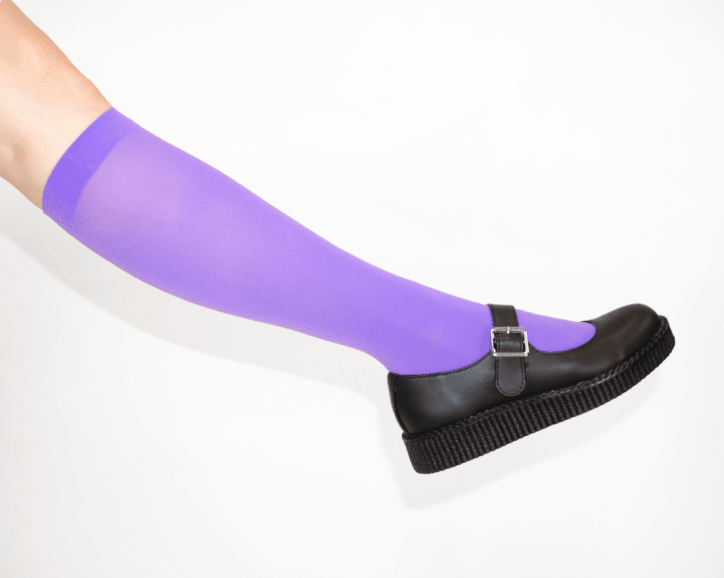 TSK1166 Purple Knee-High Nylon Mesh Sock TSK1166-OS  T.U.K. Shoes