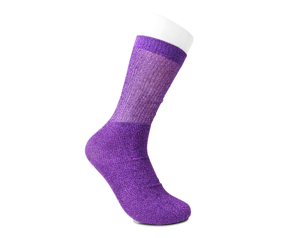 TSK1128 Purple Ribbed Glitter Sock TSK1128-OS  T.U.K. Shoes