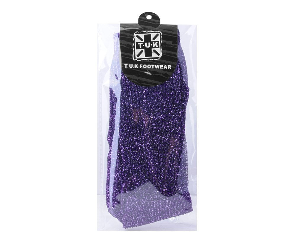 TSK1128 Purple Ribbed Glitter Sock TSK1128-OS  T.U.K. Shoes