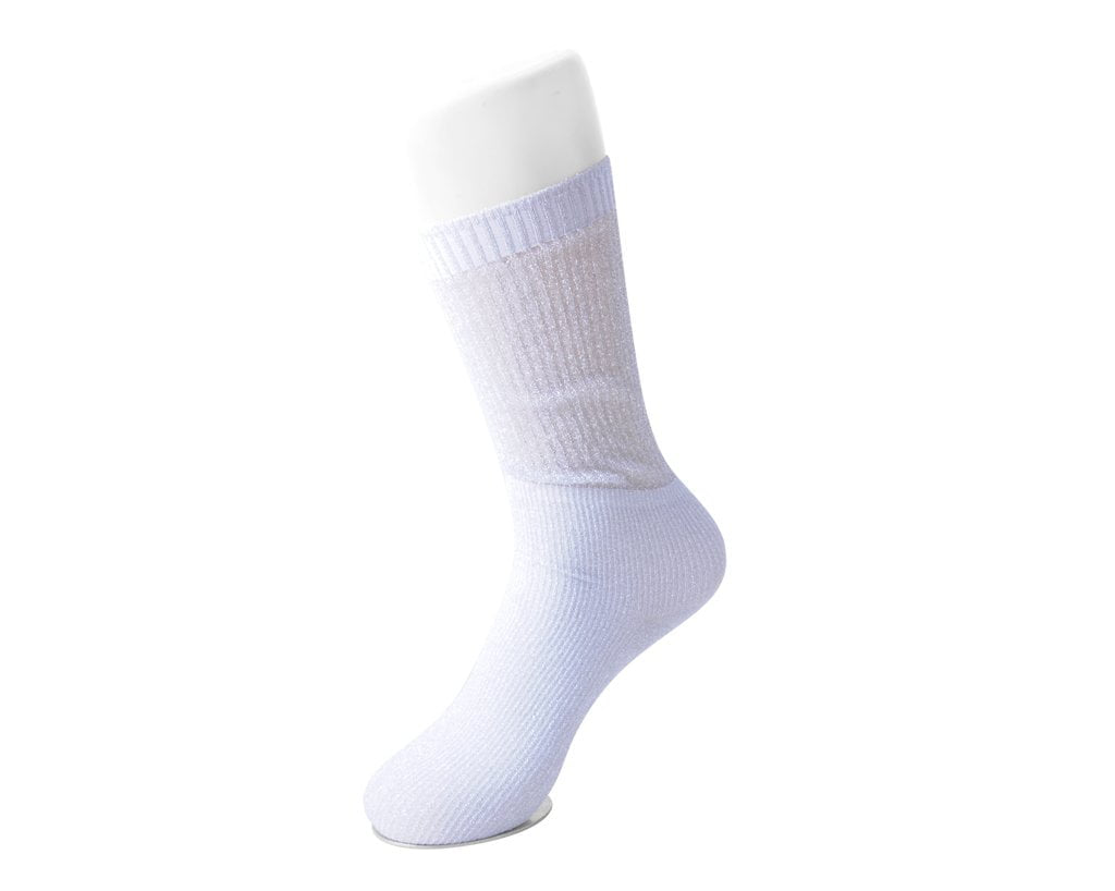TSK1132 Silver Ribbed Glitter Sock TSK1132-OS  T.U.K. Shoes
