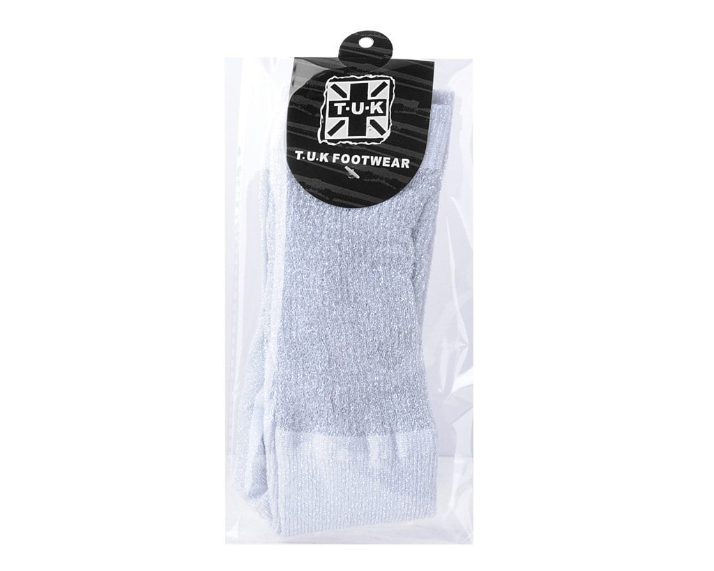 TSK1132 Silver Ribbed Glitter Sock TSK1132-OS  T.U.K. Shoes