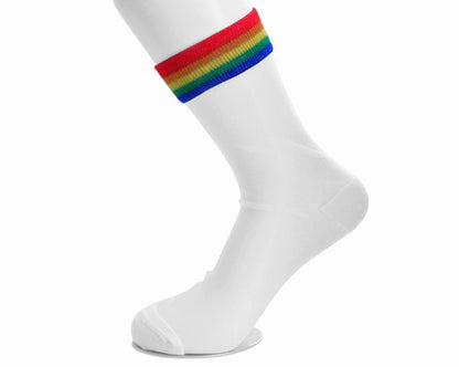 TSK1041 White Sheer Rainbow Sock TSK1041-OS  T.U.K. Shoes