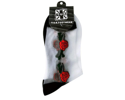 TSK1001 Red Rose Sheer Sock TSK1001-OS  T.U.K. Shoes