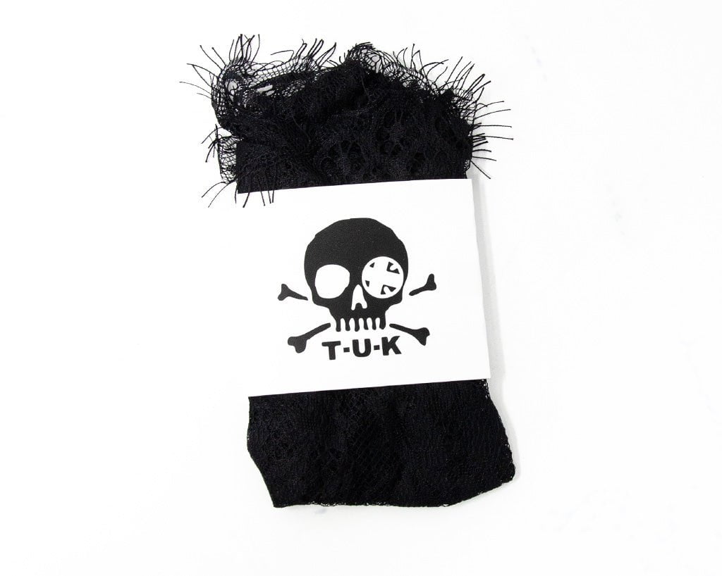 TSK1064 Black Lace Ribbon Tie Ankle Sock TSK1064-OS  T.U.K. Shoes
