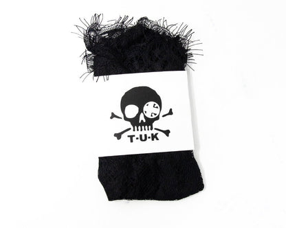 TSK1064 Black Lace Ribbon Tie Ankle Sock TSK1064-OS  T.U.K. Shoes
