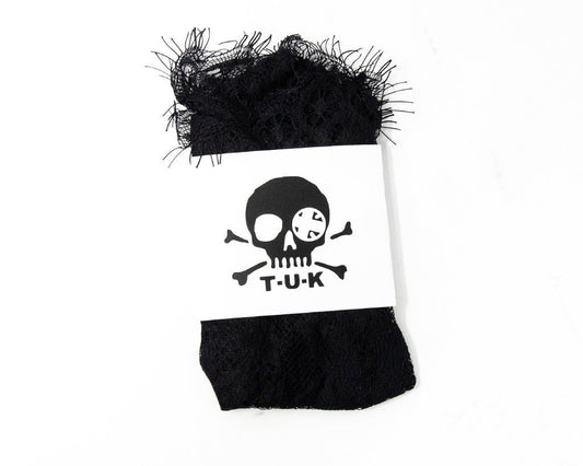 TSK1064 Black Lace Ribbon Tie Ankle Sock TSK1064-OS  T.U.K. Shoes