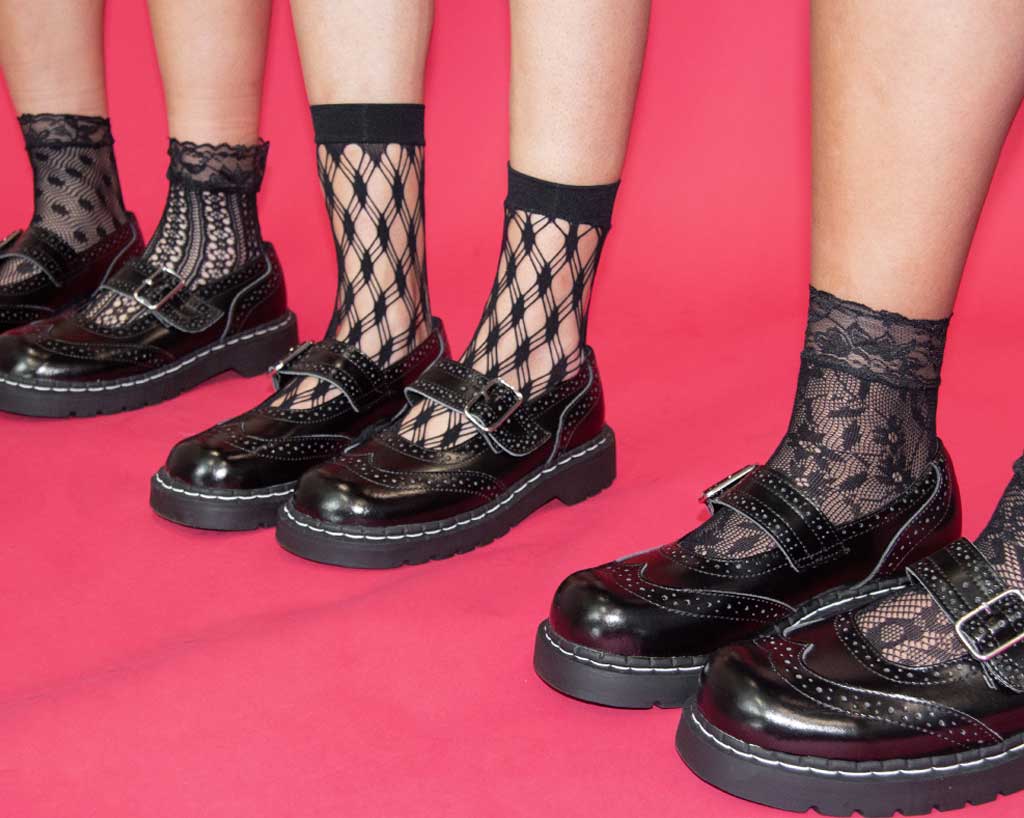 TSK1123 Black Assorted Fishnet 5-Pk Sock TSK1123-OS  T.U.K. Shoes