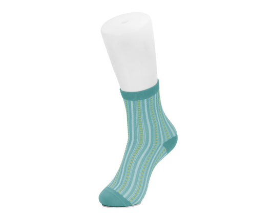 TSK1185 Teal Striped Polka Dot Socks TSK1185-OS  T.U.K. Shoes