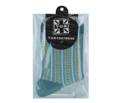 TSK1185 Teal Striped Polka Dot Socks TSK1185-OS  T.U.K. Shoes