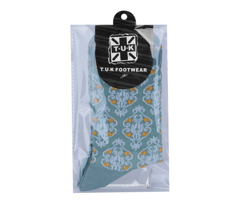 TSK1183 Teal Baroque Pattern Sock TSK1183-OS  T.U.K. Shoes