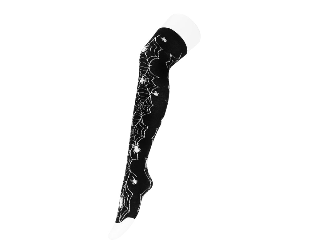 TSK1179 Black Knit Spider Thigh High Sock TSK1179-OS  T.U.K. Shoes