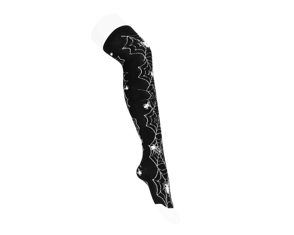 TSK1179 Black Knit Spider Thigh High Sock TSK1179-OS  T.U.K. Shoes