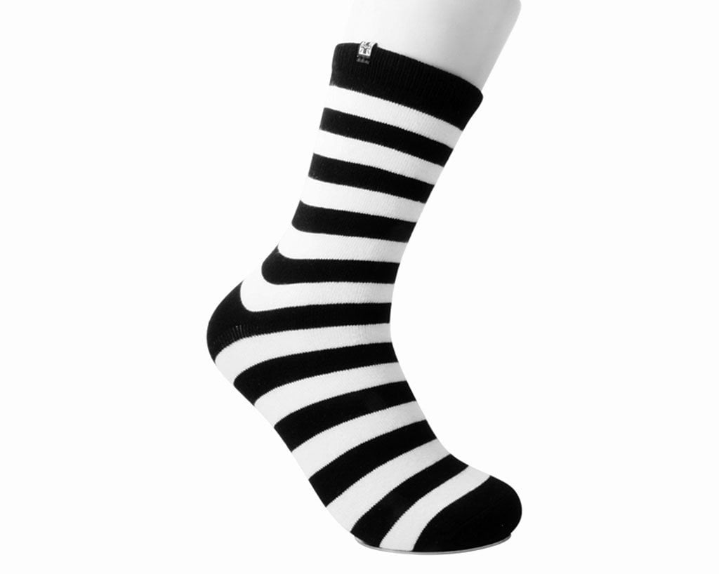 TSK1048 Black & White Stripe T.U.K. Men’s Sock TSK1048-OS  T.U.K. Shoes