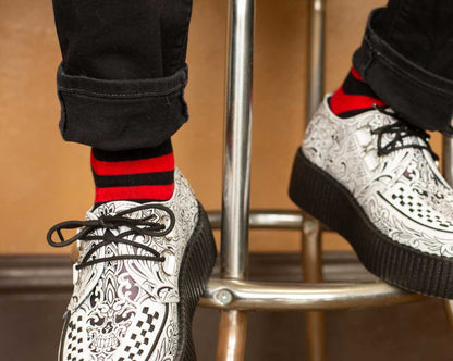 TSK1121 Red & Black Stripe T.U.K Men's Sock TSK1121-OS  T.U.K. Shoes