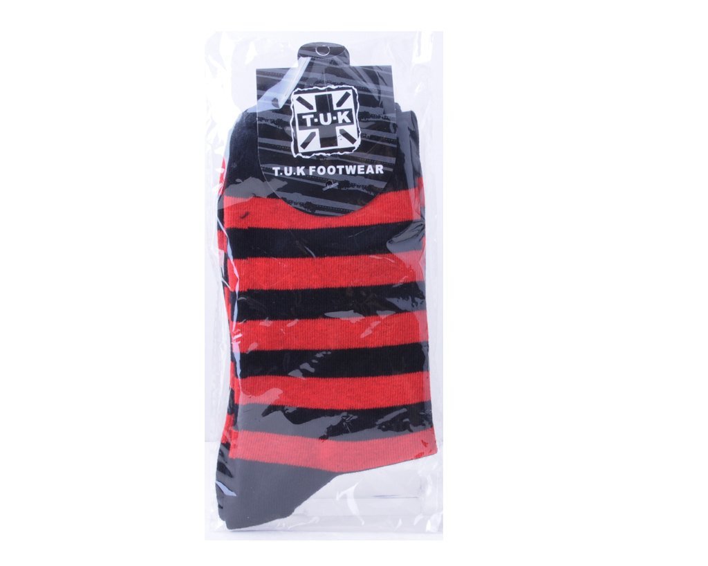 TSK1120 Red & Black Stripe T.U.K Women's Sock TSK1120-OS  T.U.K. Shoes