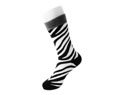 TSK1091 Grey Stripe Zebra Crew Sock TSK1091-OS  T.U.K. Shoes