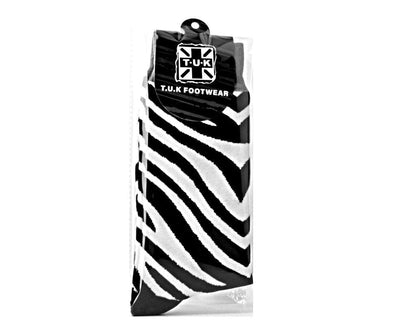 TSK1091 Grey Stripe Zebra Crew Sock TSK1091-OS  T.U.K. Shoes