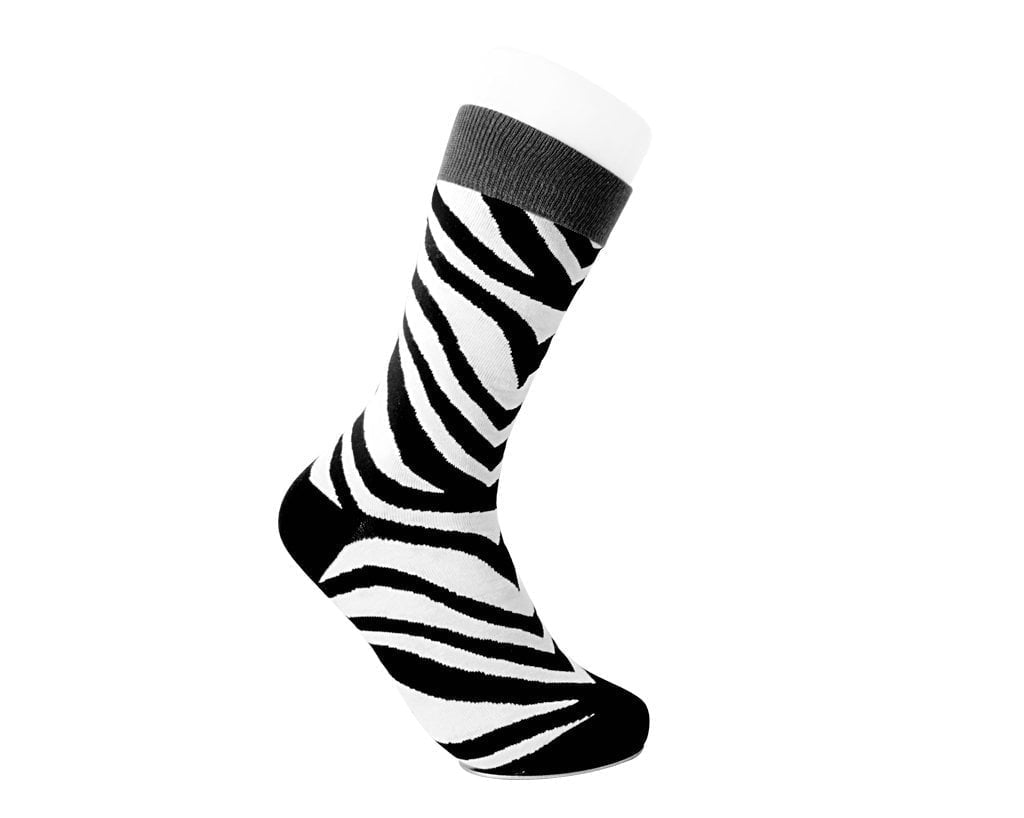 TSK1091 Grey Stripe Zebra Crew Sock TSK1091-OS  T.U.K. Shoes