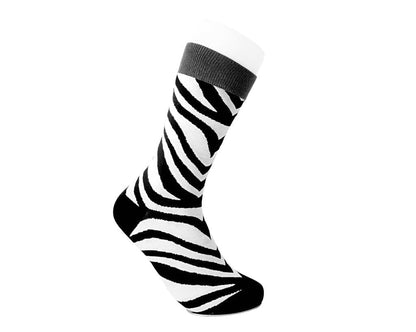 TSK1091 Grey Stripe Zebra Crew Sock TSK1091-OS  T.U.K. Shoes