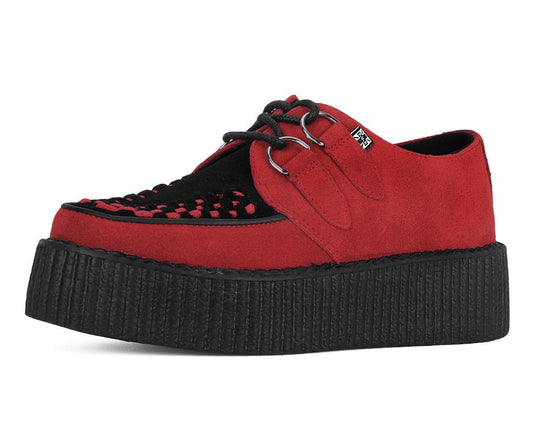 V3340 Red & Black Suede Viva Mondo Creeper Black/Red T.U.K. Shoes