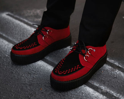 V3340 Red & Black Suede Viva Mondo Creeper Black/Red T.U.K. Shoes