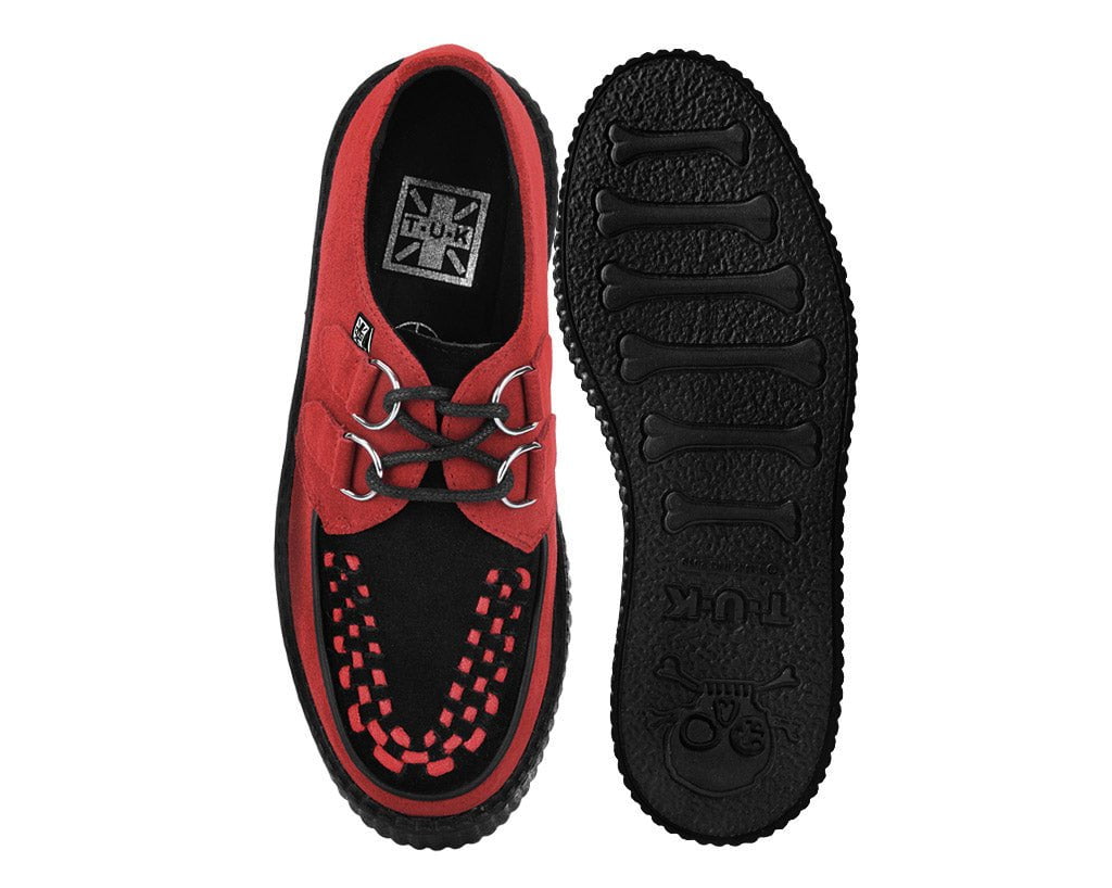 V3340 Red & Black Suede Viva Mondo Creeper Black/Red T.U.K. Shoes