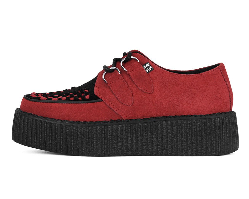 V3340 Red & Black Suede Viva Mondo Creeper Black/Red T.U.K. Shoes