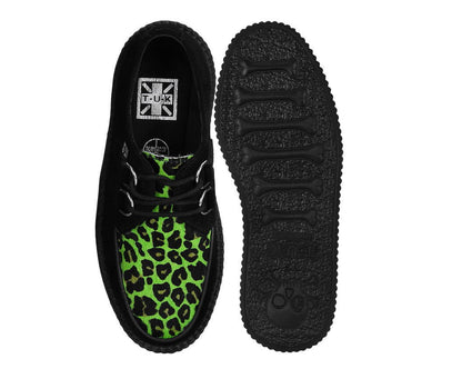 V3412 Black & Green Leopard Suede Mondo Creeper Blackgreen T.U.K. Shoes