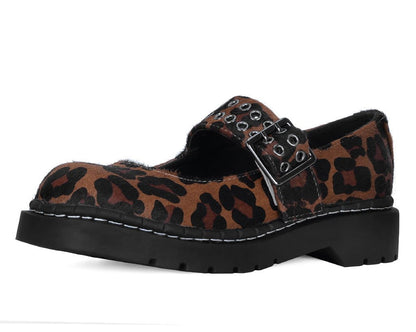 T2350 Brown Leopard Mary Jane Brown T.U.K. Shoes