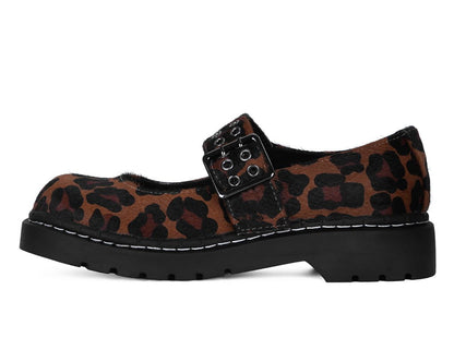 T2350 Brown Leopard Mary Jane Brown T.U.K. Shoes