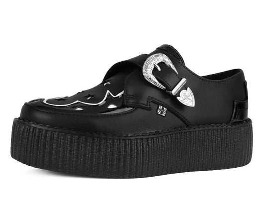 V3287 Black TUKskin Western Buckle Viva Mondo Creeper Black T.U.K. Shoes