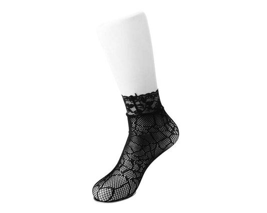 TSK1077 Black Spiderweb Lace Crew Sock TSK1077-OS  T.U.K. Shoes